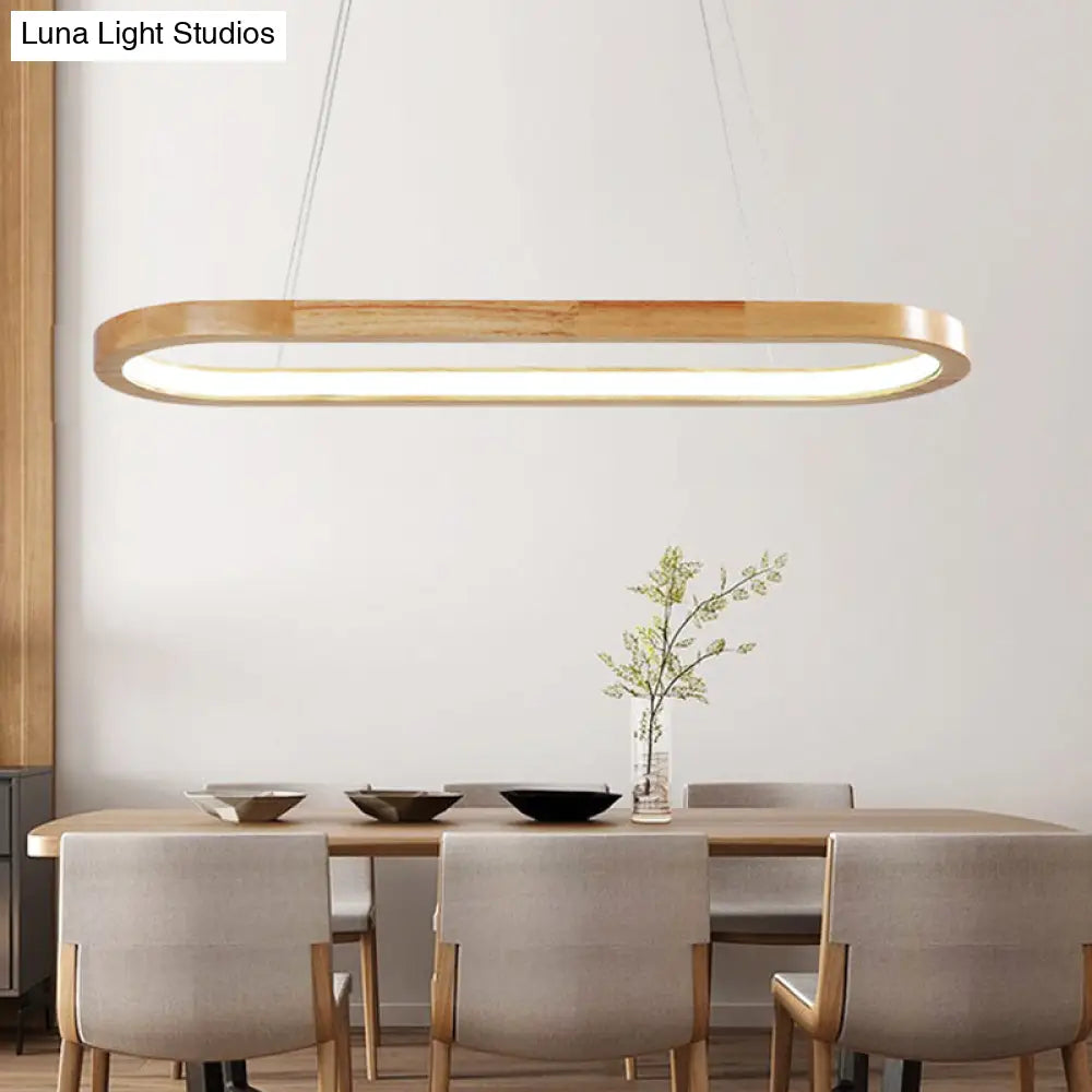 DecorBites™ Modern Minimalist Wooden LED Strip Pendant Light for Restaurants