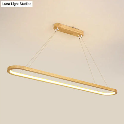 DecorBites™ Modern Minimalist Wooden LED Strip Pendant Light for Restaurants
