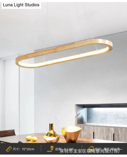 DecorBites™ Modern Minimalist Wooden LED Strip Pendant Light for Restaurants