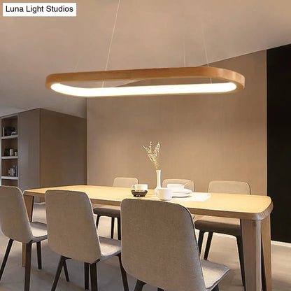 DecorBites™ Modern Minimalist Wooden LED Strip Pendant Light for Restaurants