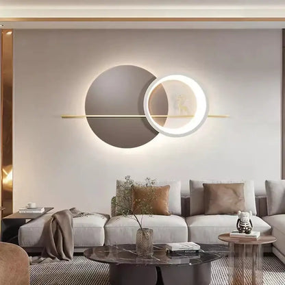 Modern moon deer wall light living room textured art decor