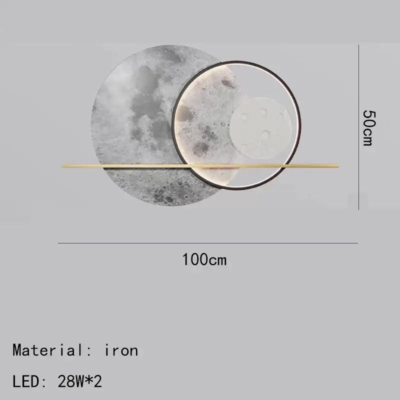 Modern moon deer wall light living room textured art decor