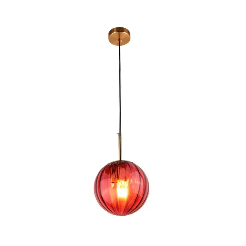 Modern multi color glass ball pendant lamp dining room set