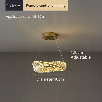 Modern multi tier gold crystal led chandelier dining room