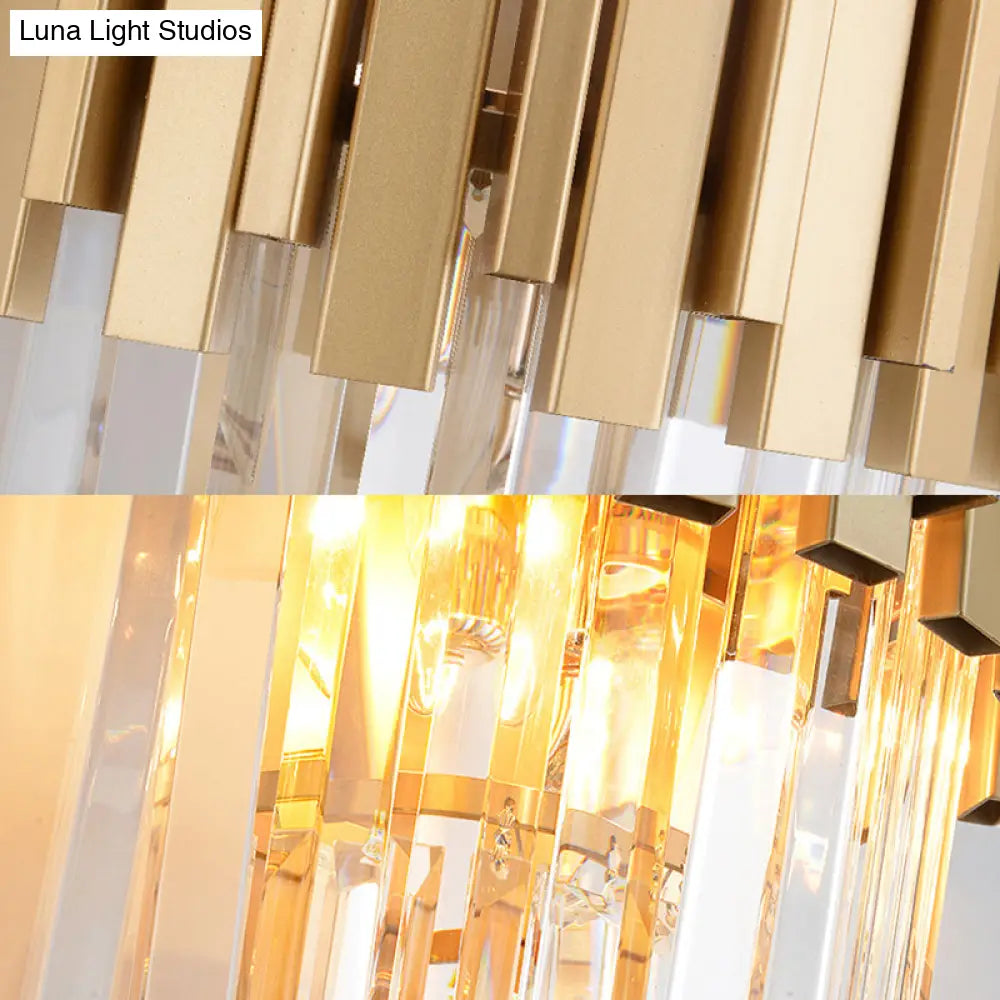DecorBites™ Modern Multi Tier Wall Lamp with Crystal Prism – Metal 4-Head Wall Light Fixture for Dining Room