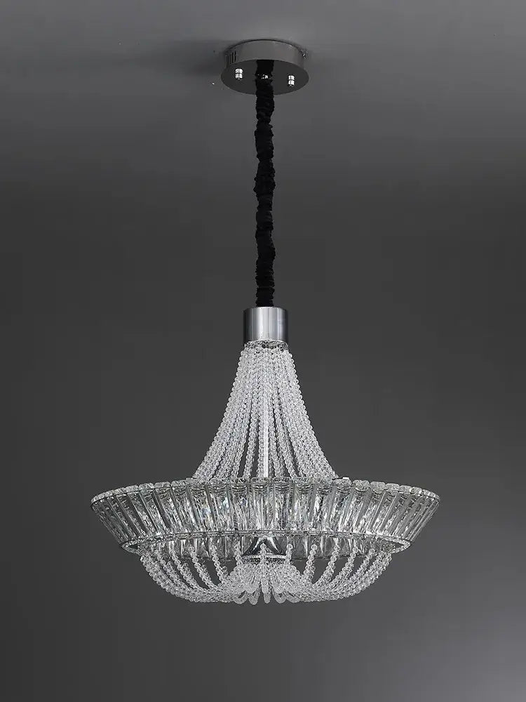 Modern multi tiered crystal ceiling chandelier living room light