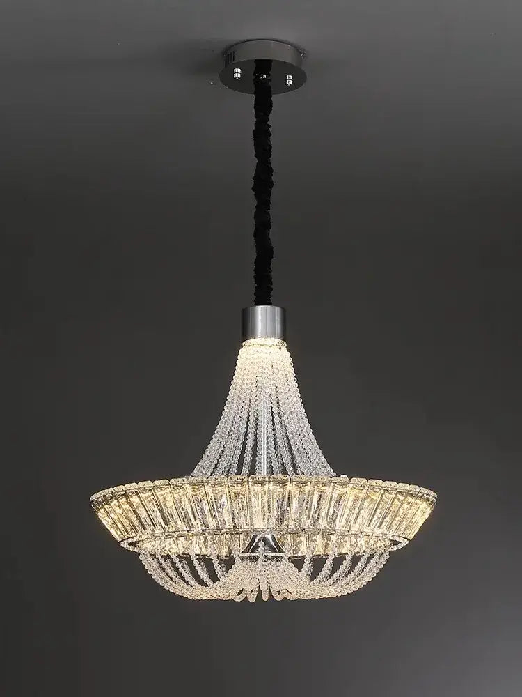 Modern multi tiered crystal ceiling chandelier living room light