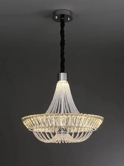 Modern multi tiered crystal ceiling chandelier living room light
