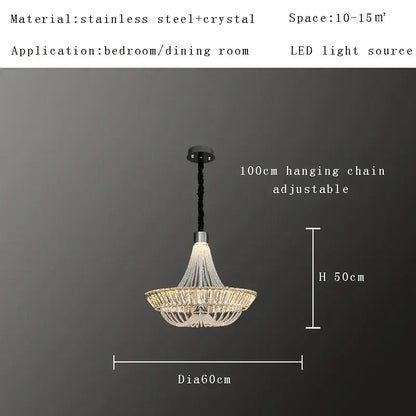 Modern multi tiered crystal ceiling chandelier living room light