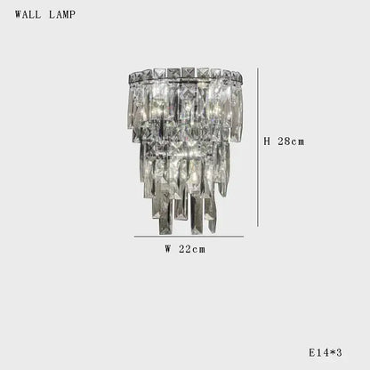 Modern multi tiered crystal ceiling chandelier living room light