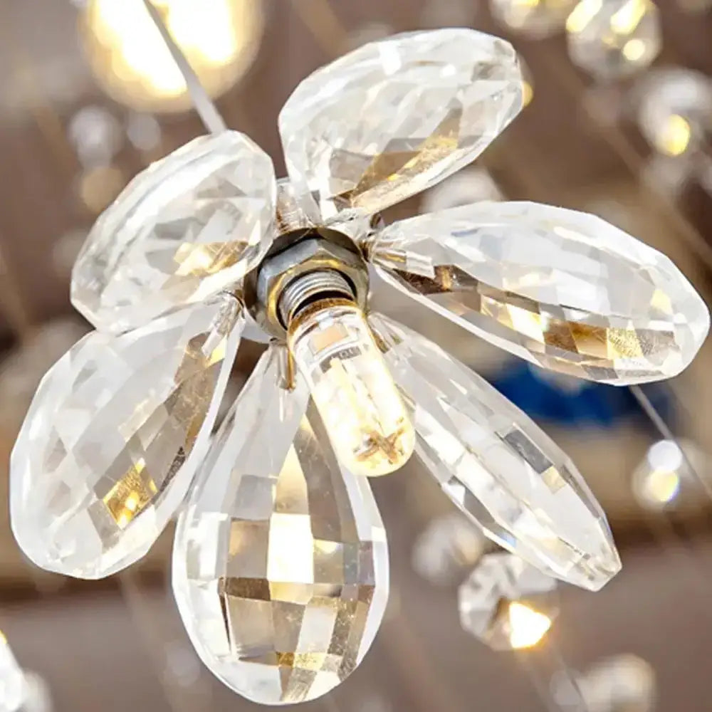 Modern multi tiered crystal hanging loft chandelier staircase light