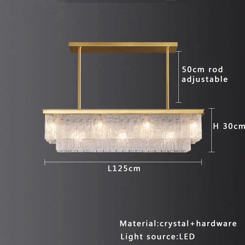 Modern multi tiered gold elegant crystal glass chandelier dining room