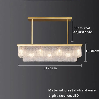 Modern multi tiered gold elegant crystal glass chandelier dining room