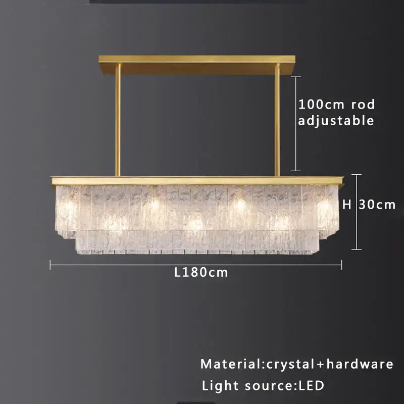 Modern multi tiered gold elegant crystal glass chandelier dining room