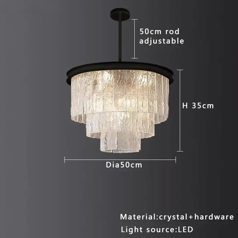 Modern multi tiered gold elegant crystal glass chandelier dining room