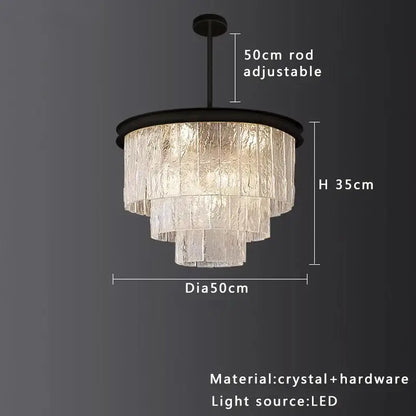 Modern multi tiered gold elegant crystal glass chandelier dining room