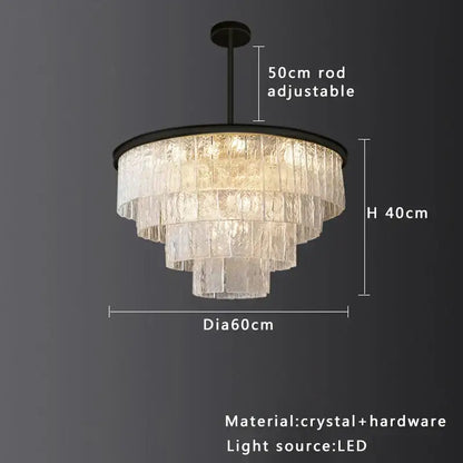 Modern multi tiered gold elegant crystal glass chandelier dining room