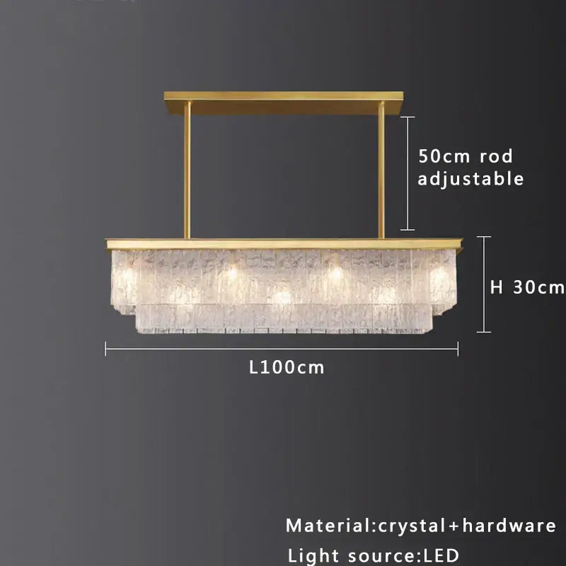 Modern multi tiered gold elegant crystal glass chandelier dining room