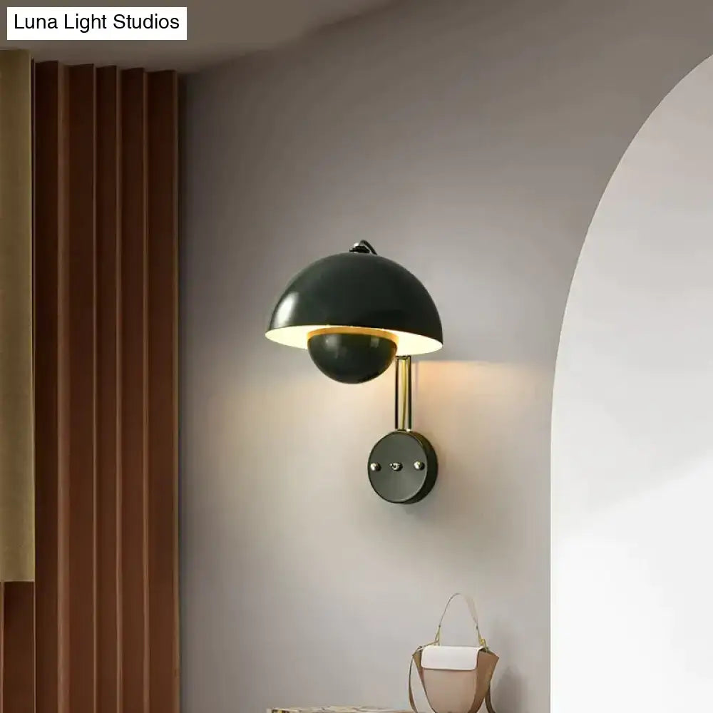 Modern mushroom wall lamp set bedroom brass base type finish