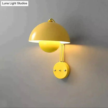 Modern mushroom wall lamp set bedroom brass base type finish