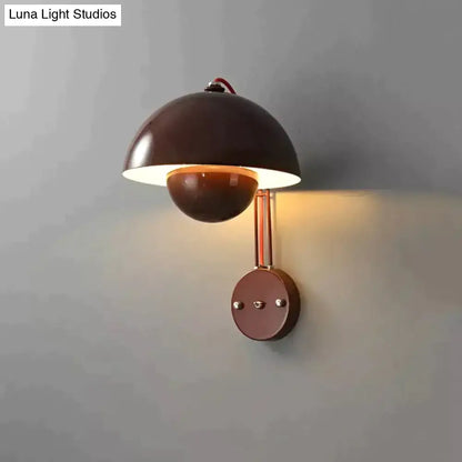 Modern mushroom wall lamp set bedroom brass base type finish