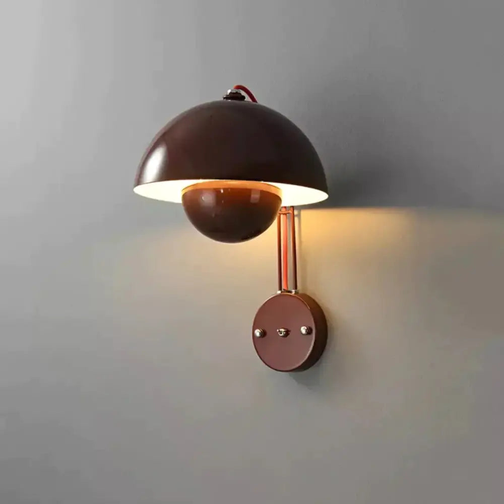 Modern mushroom wall lamp set bedroom brass base type finish