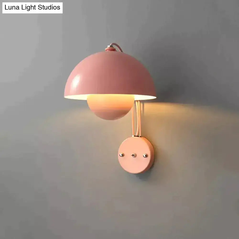 Modern mushroom wall lamp set bedroom brass base type finish