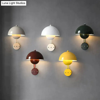 Modern mushroom wall lamp set bedroom brass base type finish