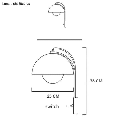 Modern mushroom wall lamp set bedroom brass base type finish