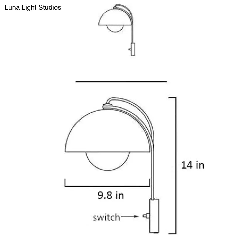 Modern mushroom wall lamp set bedroom brass base type finish