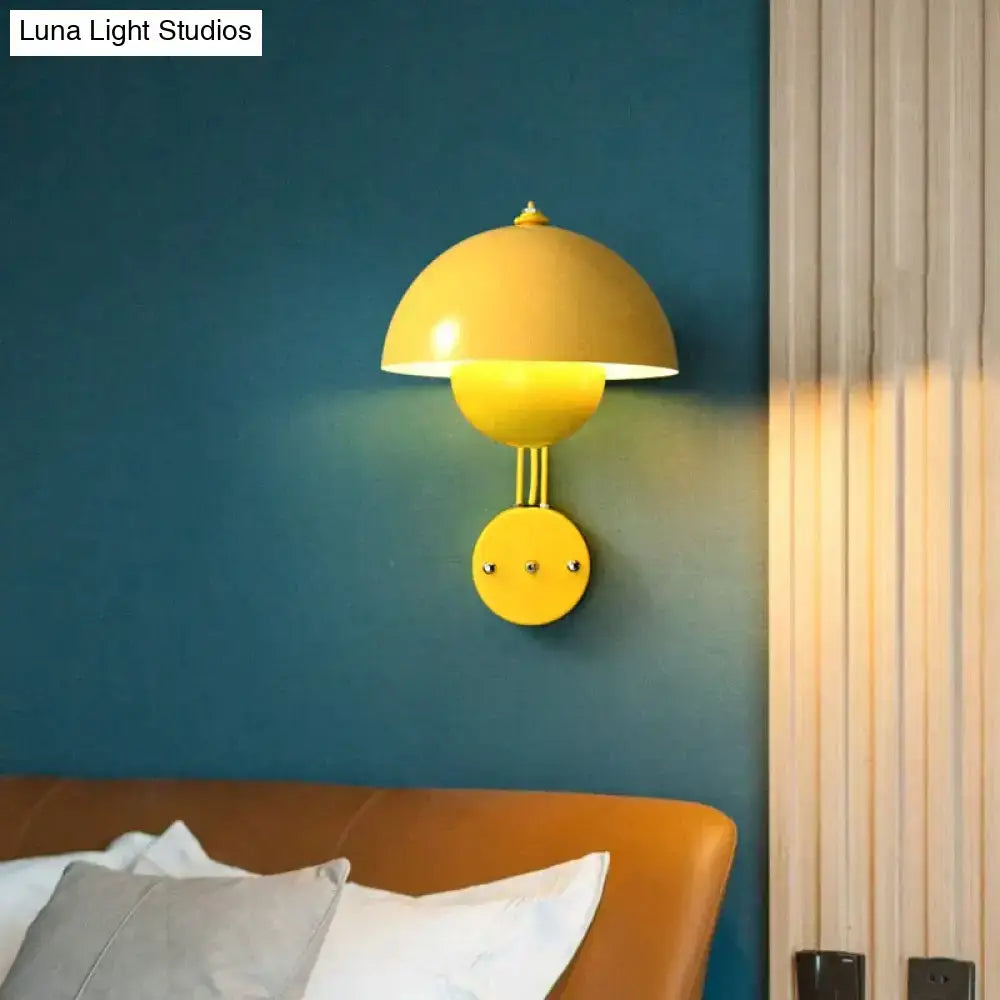 Modern mushroom wall lamp set bedroom brass base type finish