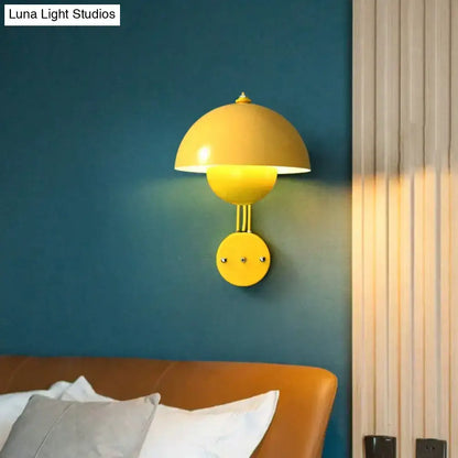 Modern mushroom wall lamp set bedroom brass base type finish