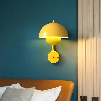 Modern mushroom wall lamp set bedroom brass base type finish