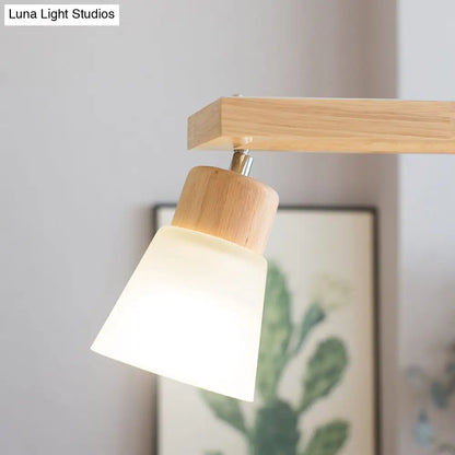 DecorBites™ Modern Natural Wood Rectangle Island Pendant Light