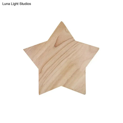 Modern natural wood star wall lamp living room sconce