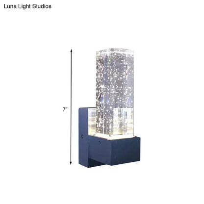 Modern navy and clear crystal bubble wall sconce bedroom lamp