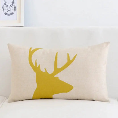 Modern navy & beige geometric elk pillow cover 30x50cm living room