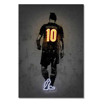 DecorBites™ Modern Neon Sports Star Wall Art Print