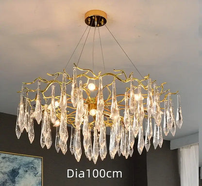 Modern nest crystal led chandelier living room bubble pendant light