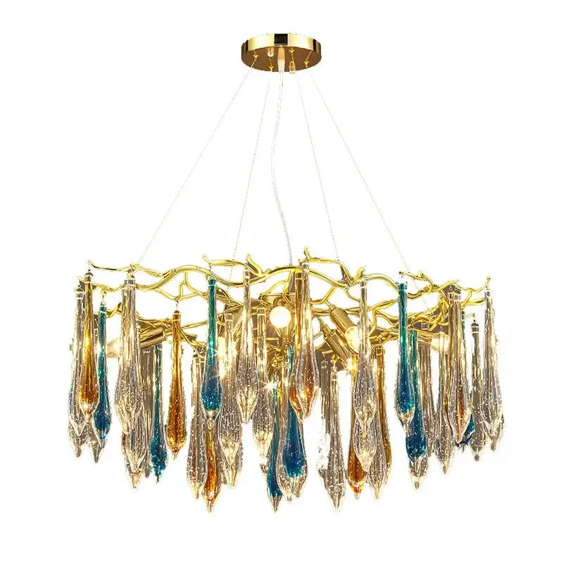 Modern nest crystal led chandelier living room bubble pendant light