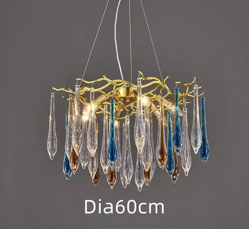 Modern nest crystal led chandelier living room bubble pendant light