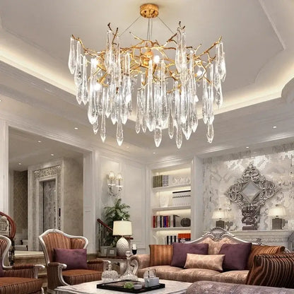 Modern nest crystal led chandelier living room bubble pendant light