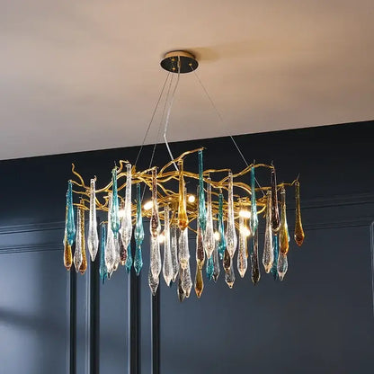 Modern nest crystal led chandelier living room bubble pendant light