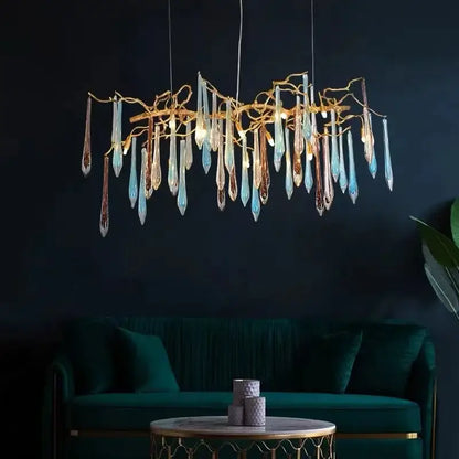 Modern nest crystal led chandelier living room bubble pendant light