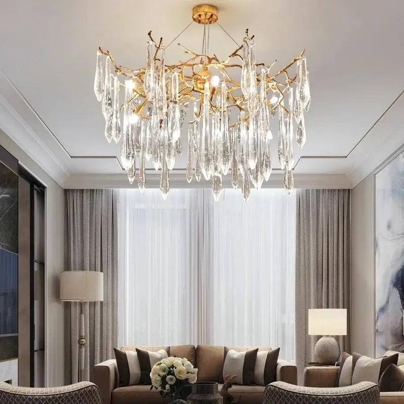 Modern nest crystal led chandelier living room bubble pendant light