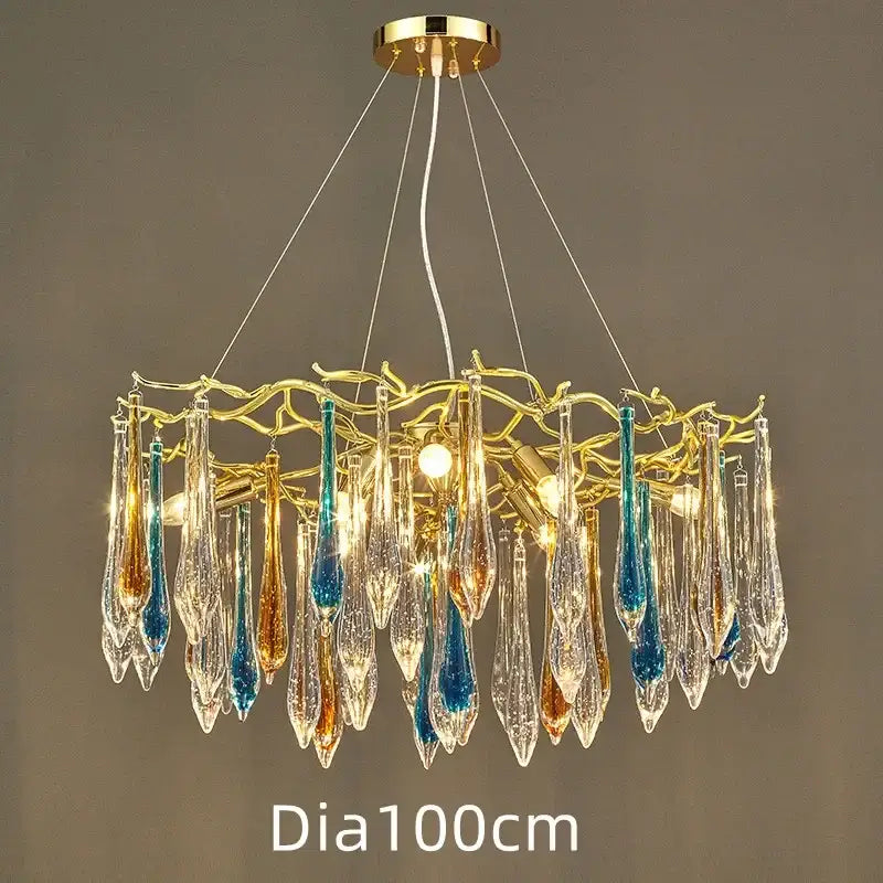 Modern nest crystal led chandelier living room bubble pendant light