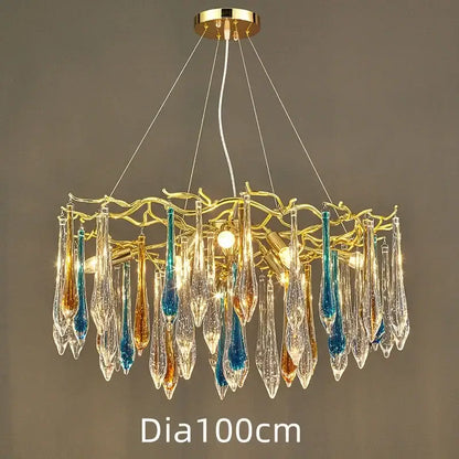 Modern nest crystal led chandelier living room bubble pendant light