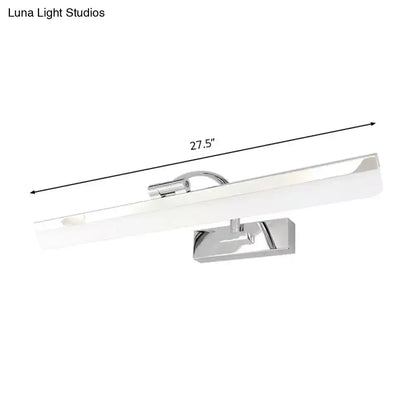 Modern nickel finish rectangular led vanity light – bathroom white light