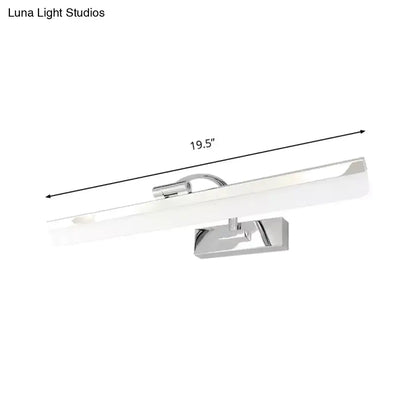 Modern nickel finish rectangular led vanity light – bathroom white light