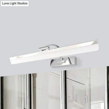 Modern nickel finish rectangular led vanity light – bathroom white light